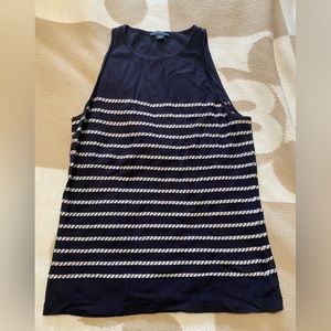 Ann Taylor small navy and white striped tank top